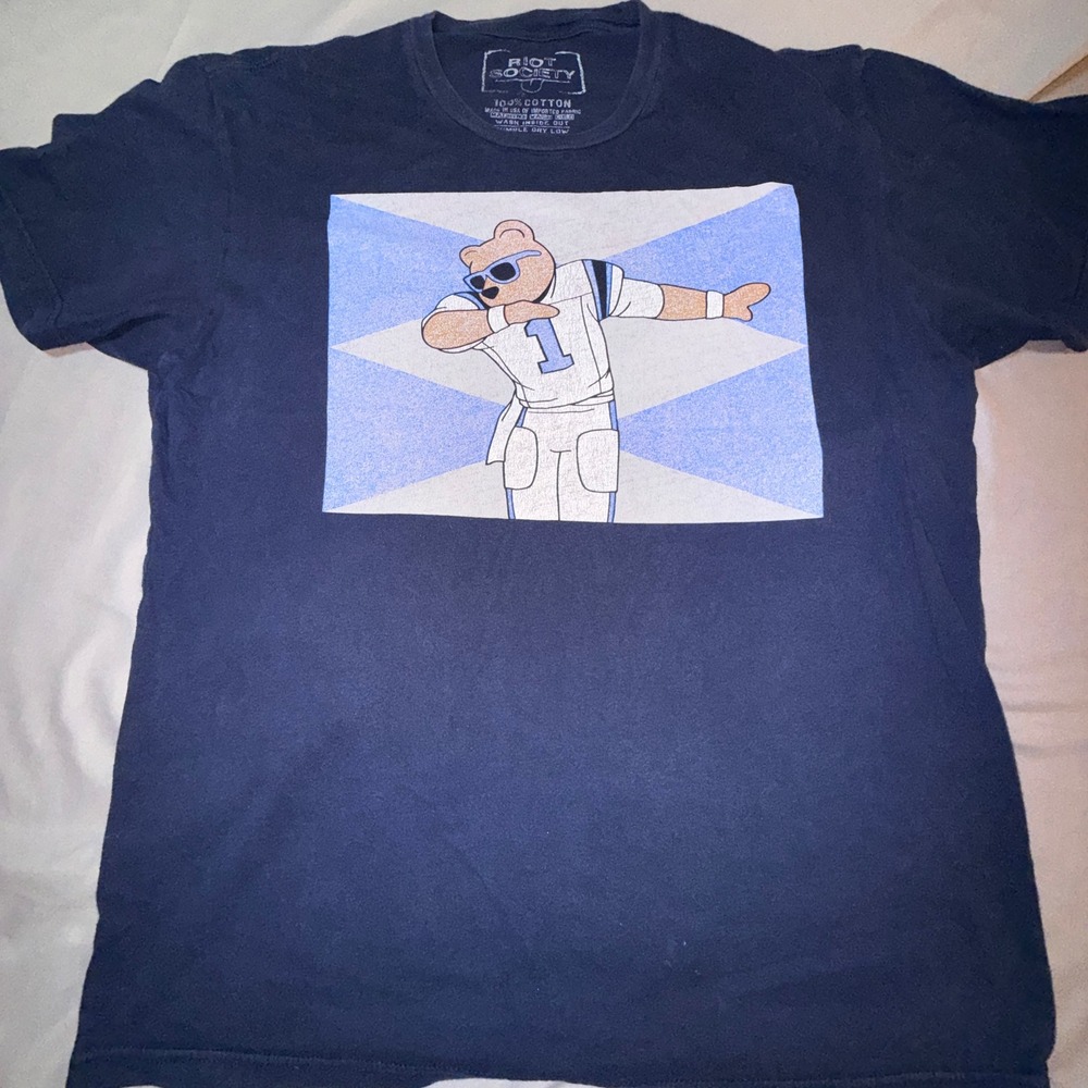 Riot Society Graphic‎ Tee Mens Large Navy Blue Good Dabbing Bear Football Jersey